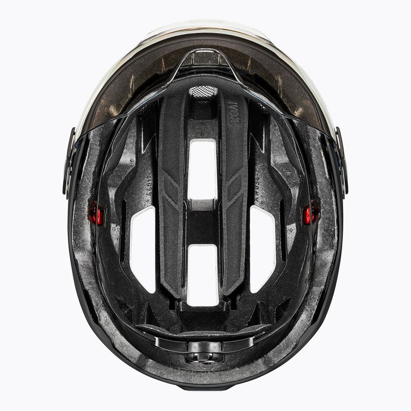 Шолом велосипедний UVEX Stride Visor black matt/litemirror silver 7