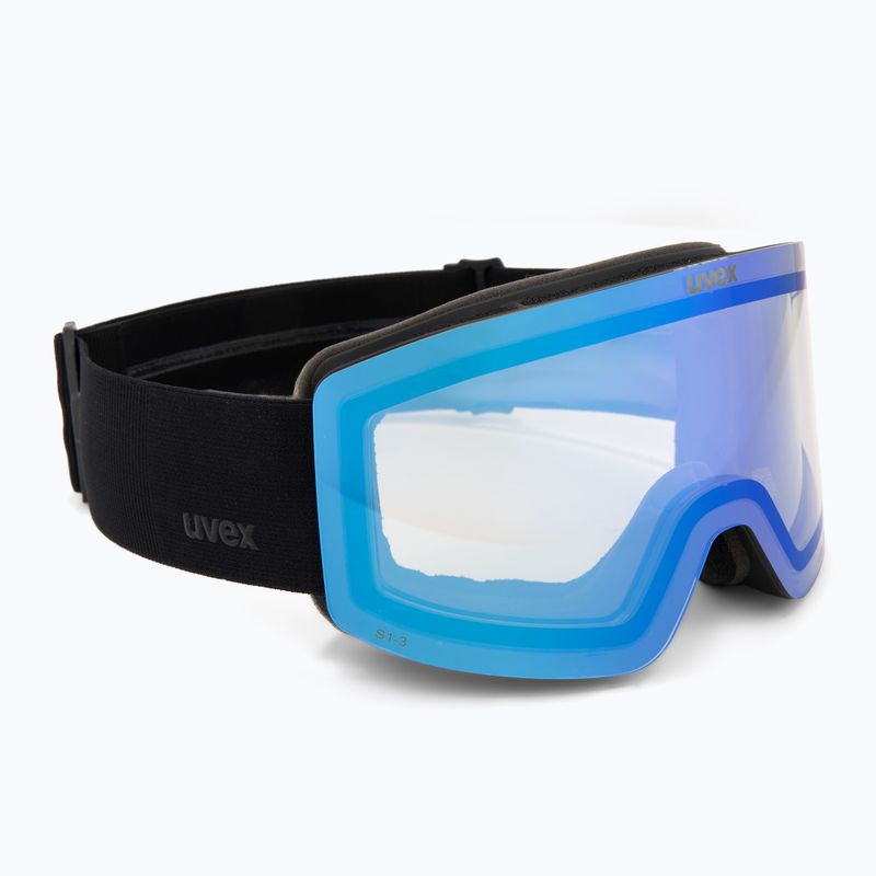 Окуляри гірськолижні UVEX Provoqe V black matt/vario blue mirror