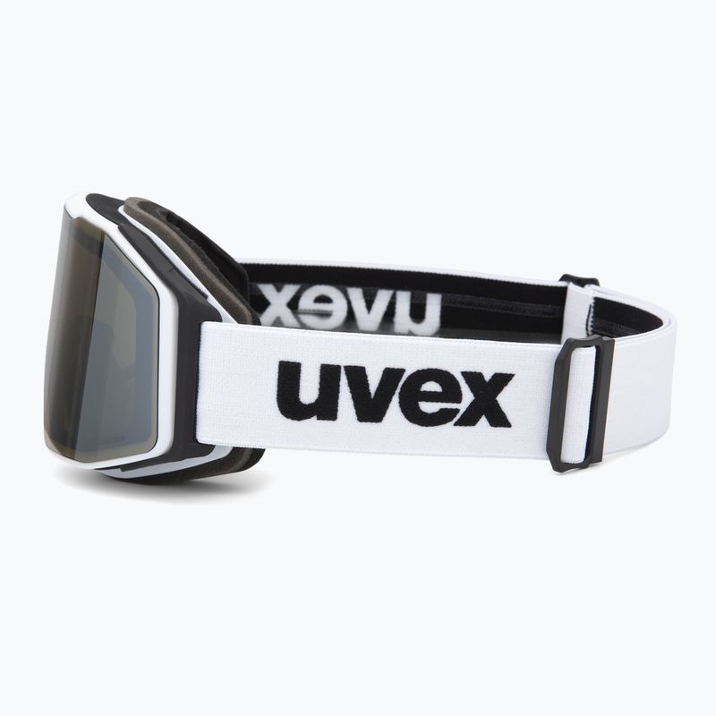 Окуляри гірськолижні UVEX Gravity FM white matt/mirror silver/green/clear 4