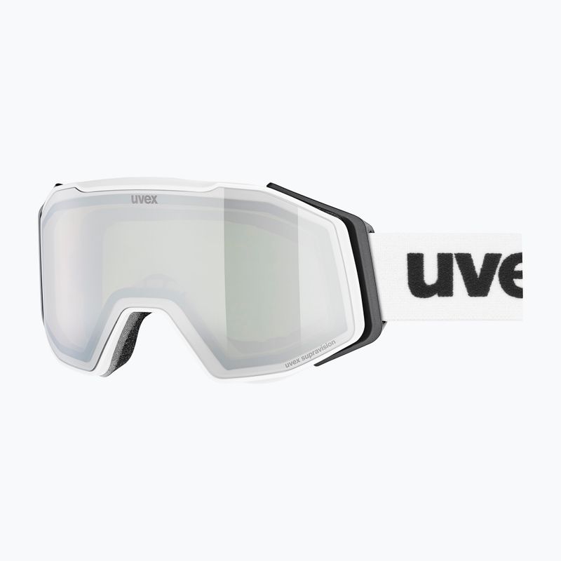 Окуляри гірськолижні UVEX Gravity FM white matt/mirror silver/green/clear 5