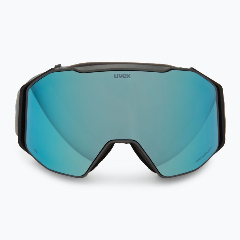 Окуляри гірськолижні UVEX Gravity FM rhino matt/mirror ice/green/clear 2