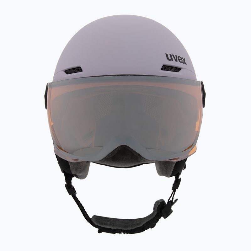 Шолом гірськолижний дитячий UVEX Rocket Visor Jr cool lavender abstract matt/mirrorsilver/lasergold 2