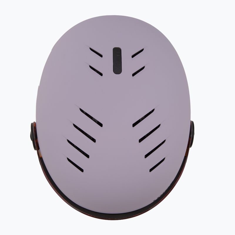 Шолом гірськолижний дитячий UVEX Rocket Visor Jr cool lavender abstract matt/mirrorsilver/lasergold 6