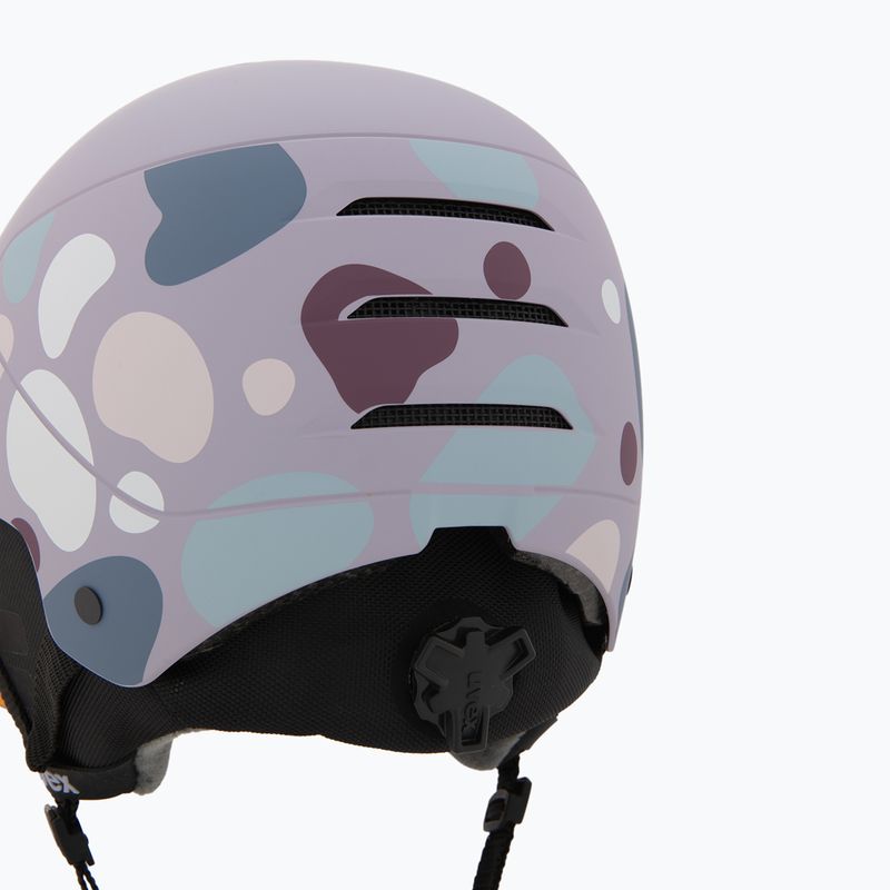 Шолом гірськолижний дитячий UVEX Rocket Visor Jr cool lavender abstract matt/mirrorsilver/lasergold 8