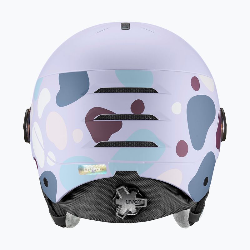 Дитячий лижний шолом UVEX Rocket Visor Jr cool lavender abstract matt/mirror silver/laser gold 4