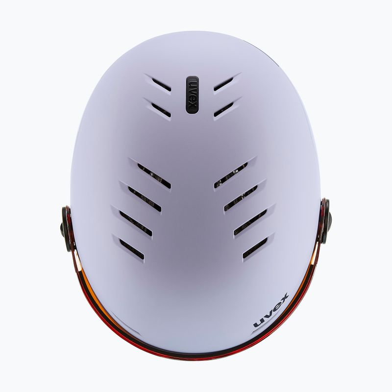 Дитячий лижний шолом UVEX Rocket Visor Jr cool lavender abstract matt/mirror silver/laser gold 5