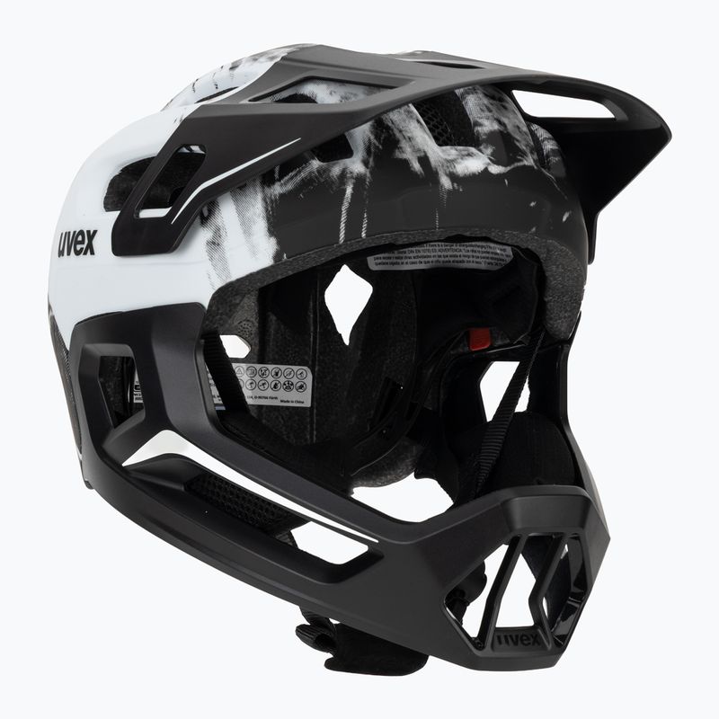 Шолом велосипедний дитячий UVEX React Fullface Jr black/white matt