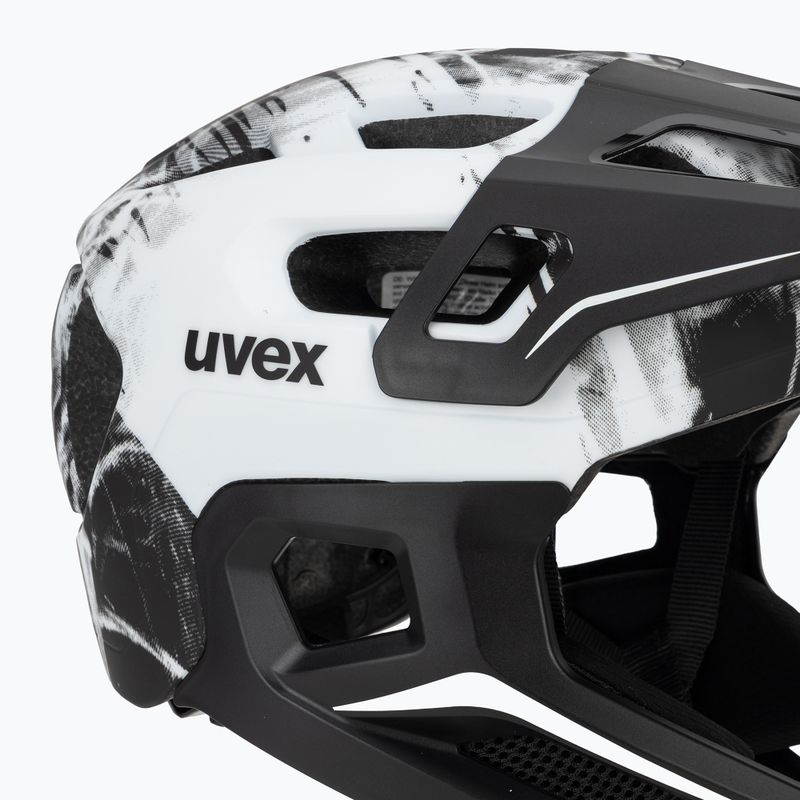 Шолом велосипедний дитячий UVEX React Fullface Jr black/white matt 7