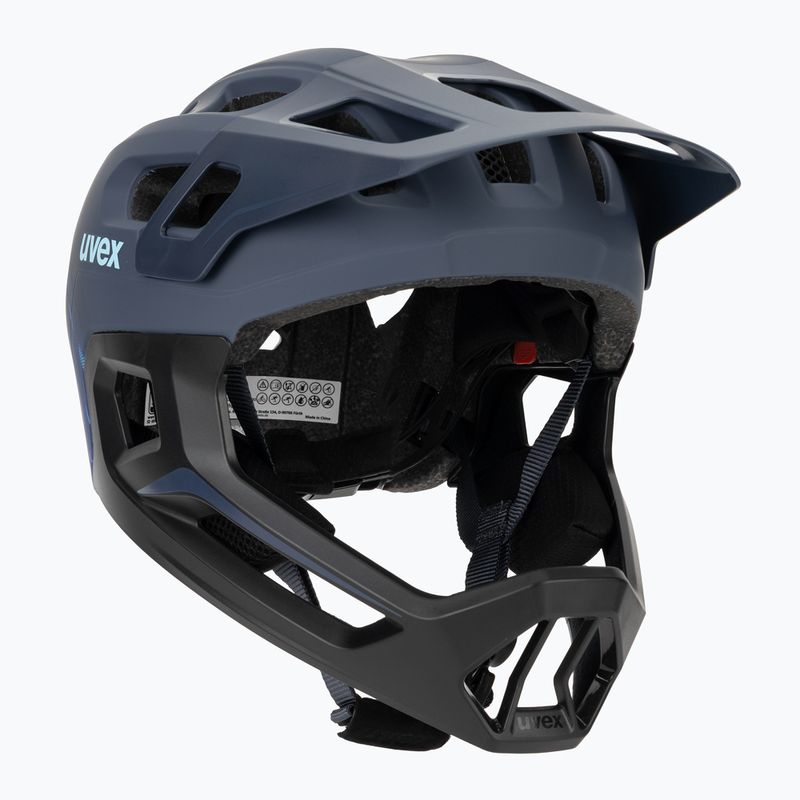 Шолом велосипедний дитячий UVEX React Fullface Jr dusk blue matt