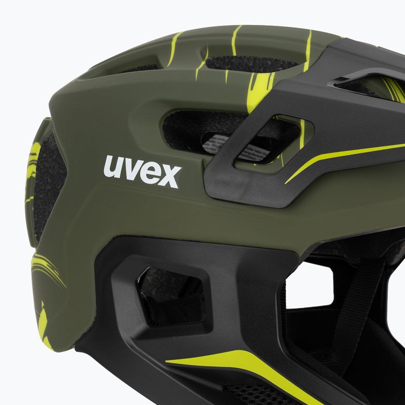 Шолом велосипедний дитячий UVEX React Fullface Jr dark olive matt 7