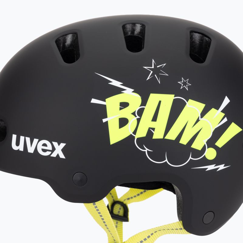 Шолом дитячий UVEX Kid 4 Style bam black/lime matt 7
