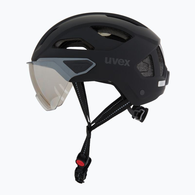 Шолом велосипедний UVEX Stride Visor black matt/lite mirror silver 3
