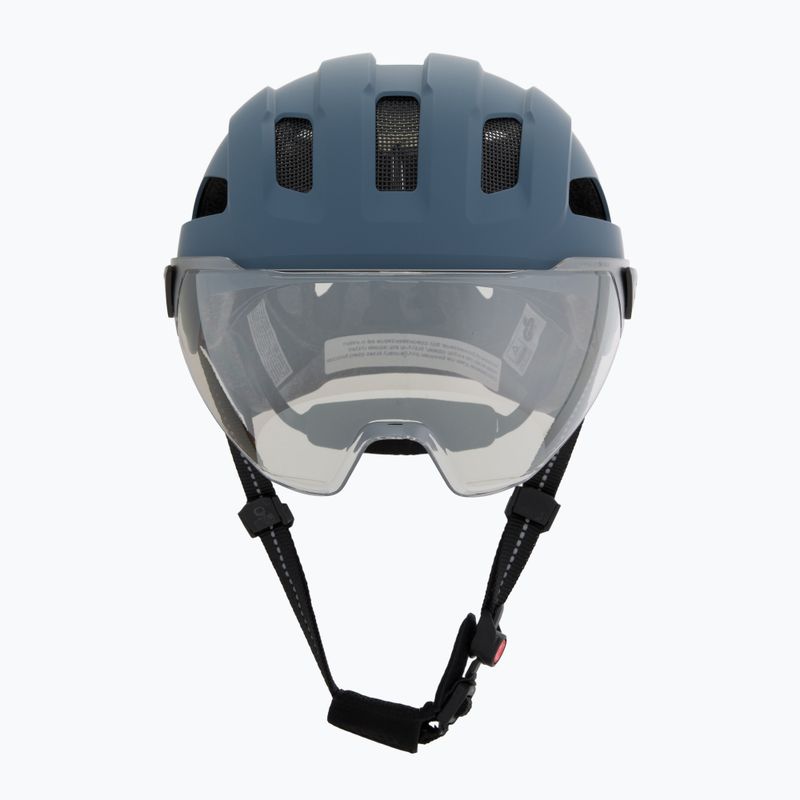 Шолом велосипедний UVEX Stride Visor stone blue matt/lite mirror silver 2