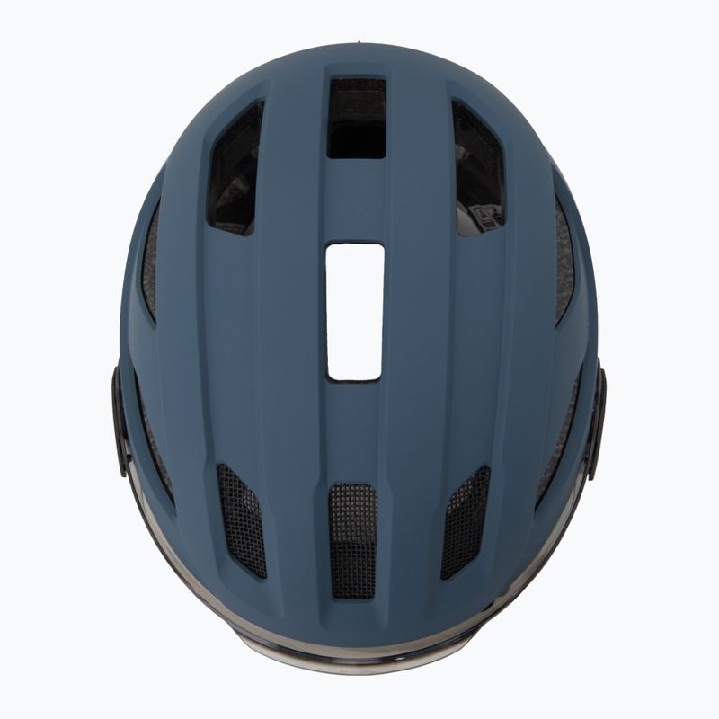 Шолом велосипедний UVEX Stride Visor stone blue matt/lite mirror silver 6