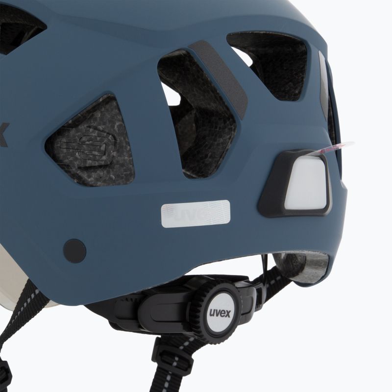 Шолом велосипедний UVEX Stride Visor stone blue matt/lite mirror silver 7