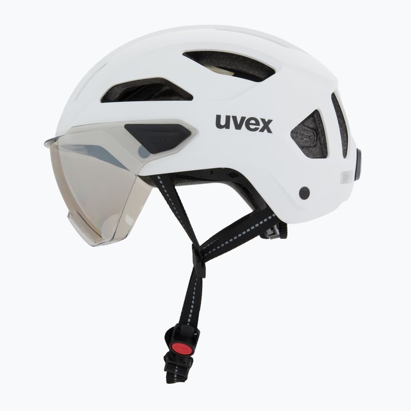 Шолом велосипедний UVEX Stride Visor white matt/lite mirror silver 3
