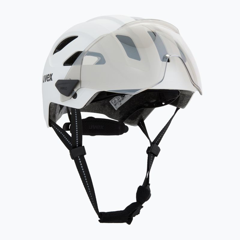 Шолом велосипедний UVEX Stride Visor white matt/lite mirror silver 9