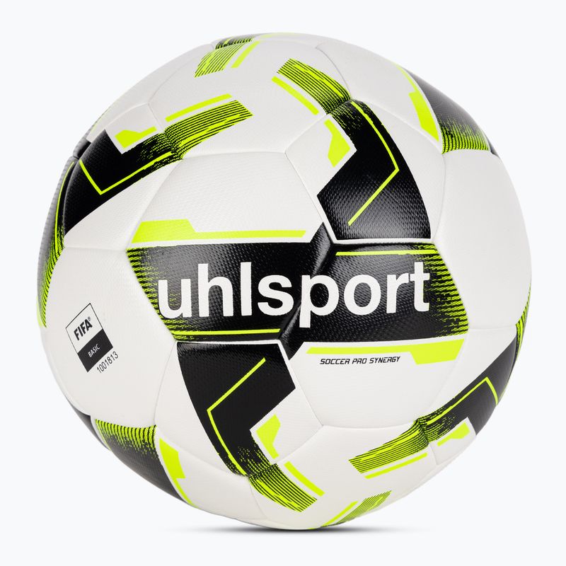 М'яч футбольний uhlsport Soccer Pro Synergy white/black/fluo yellow розмір 5