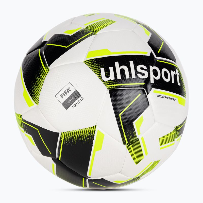 М'яч футбольний uhlsport Soccer Pro Synergy white/black/fluo yellow розмір 5 2
