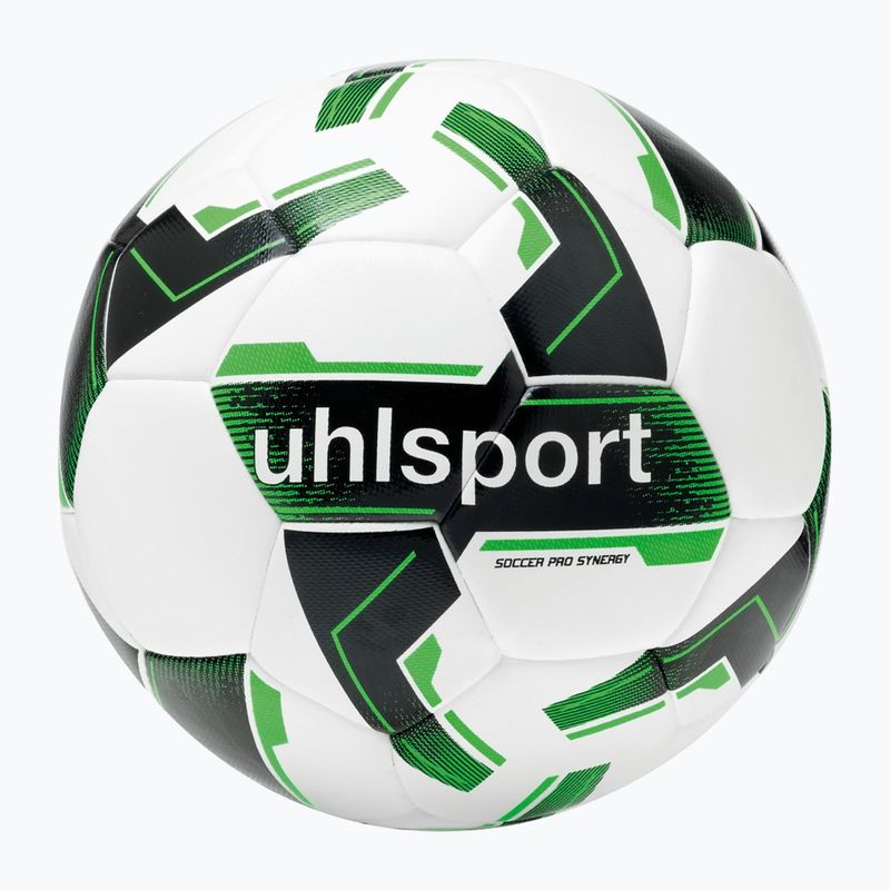 М'яч футбольний uhlsport Soccer Pro Synergy white/black/fluo green розмір 3 4