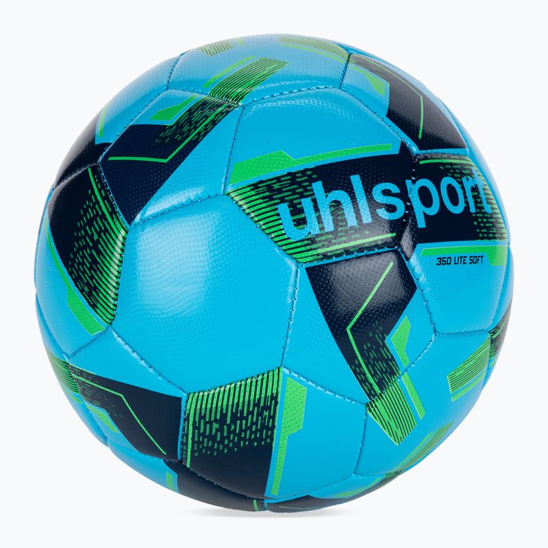 М'яч футбольний uhlsport Lite Soft 350 ice blue/navy/fluo green розмір 5 2