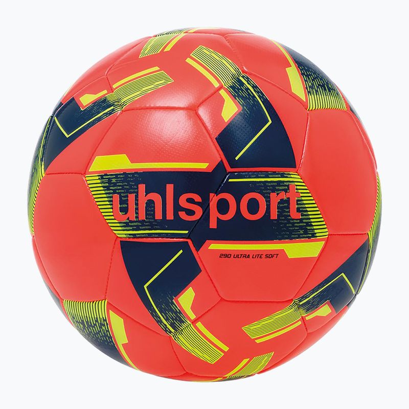 М'яч футбольний uhlsport Lite Soft 290 fluo red/navy/fluo yellow розмір 5 4