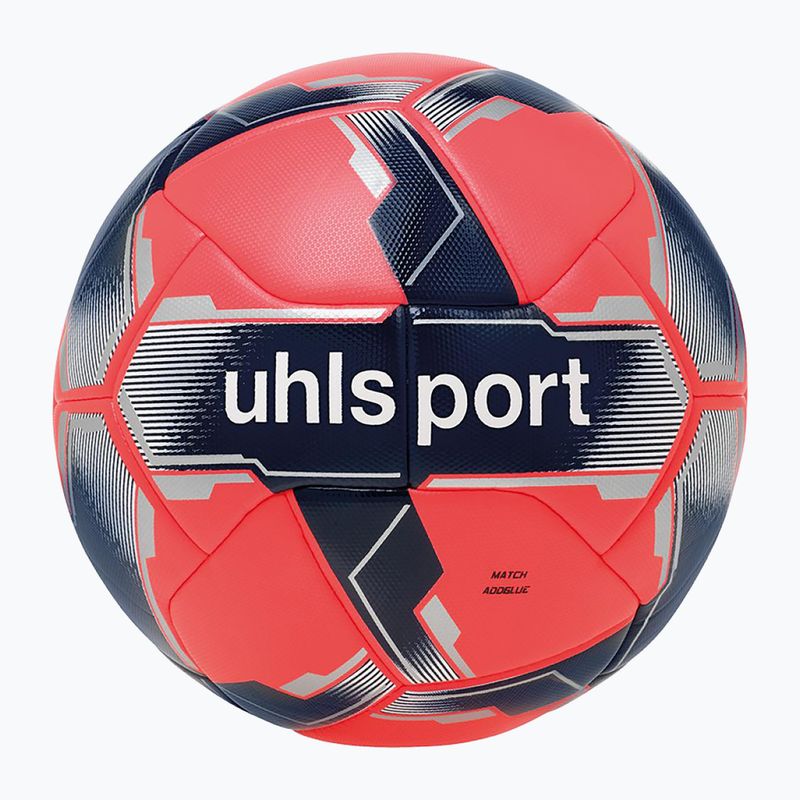 Футбольні м'ячі uhlsport Match Addglue fluo red/navy/silver розмір 5 4