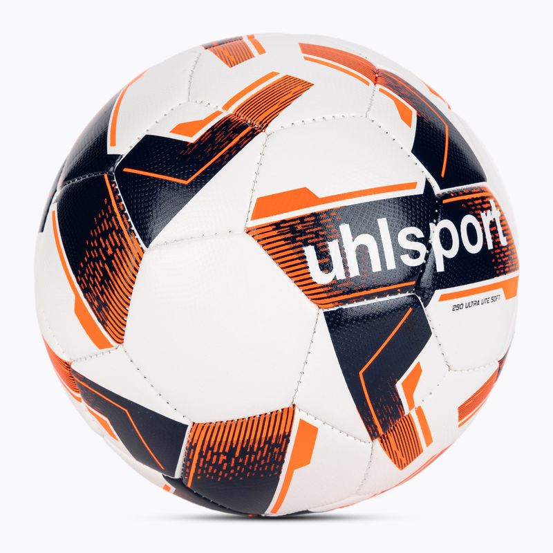 М'яч футбольний uhlsport Lite Soft 290 white/navy/fluo orange розмір 3 2