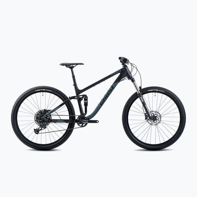 Гірський велосипед GHOST Kato FS Essential 29 black/metallic green bay matt
