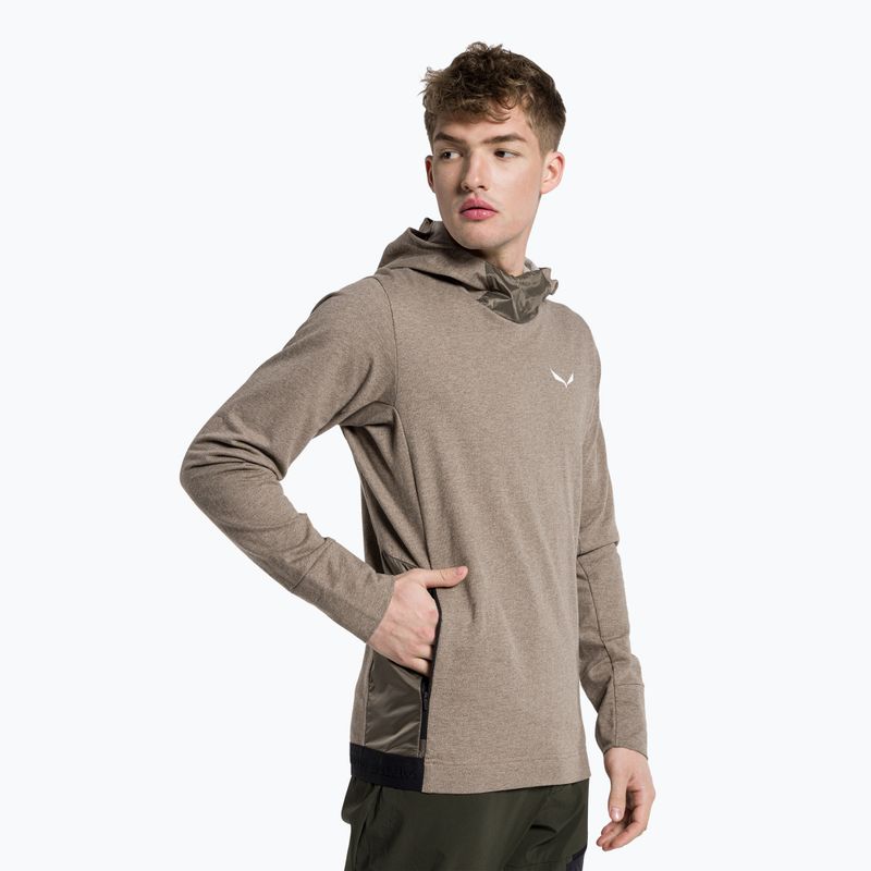 Кофта трекінгова чоловіча Salewa Fanes Am Hoody коричнева 00-0000028226
