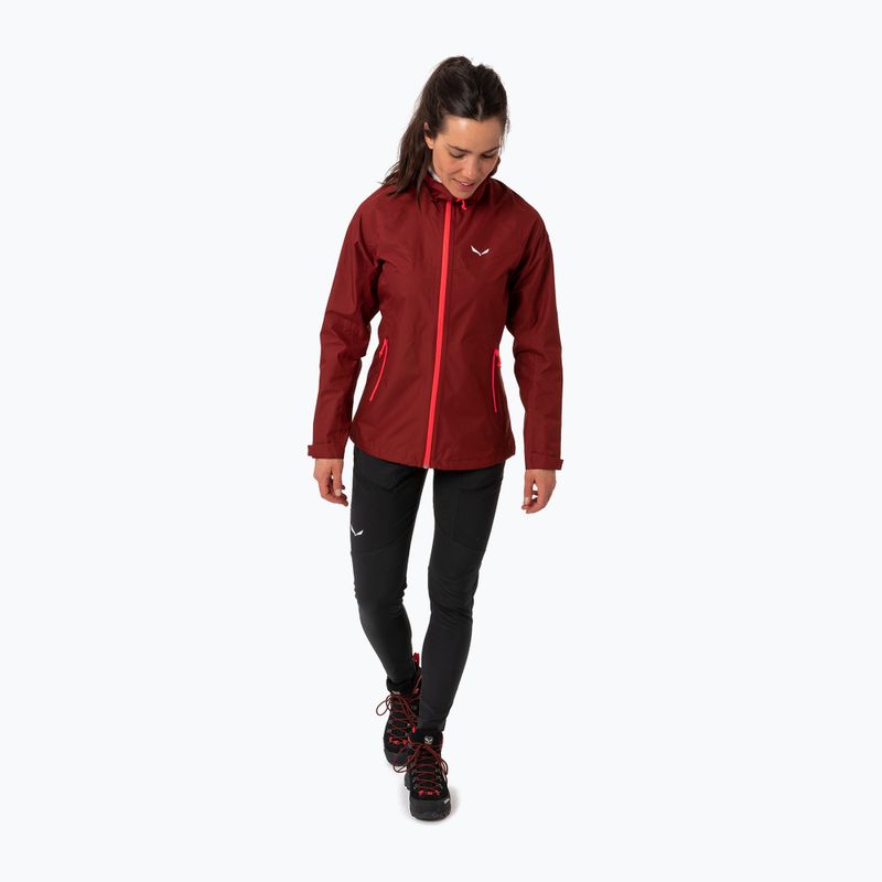 Куртка дощовик жіноча Salewa Puez Aqua 3 PTX бордова 00-0000024546