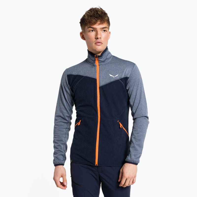 Флісова кофта чоловіча Salewa Puez Hybrid PL FZ синьо-сіра 00-0000027388