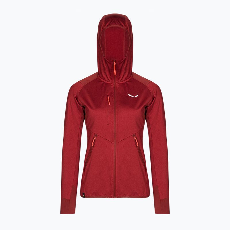 Кофта флісова жіноча Salewa Agner Hybrid PL/DST FZ Hoody темно-червона 00-0000027372