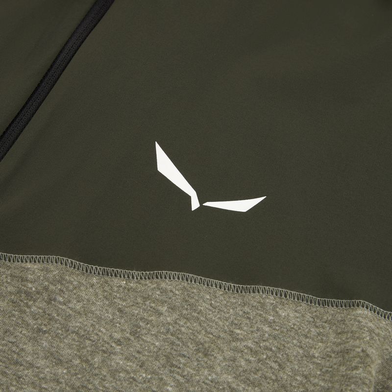 Кофта трекінгова чоловіча Salewa Puez 2 Dry Hood FZ dark olive melange 3