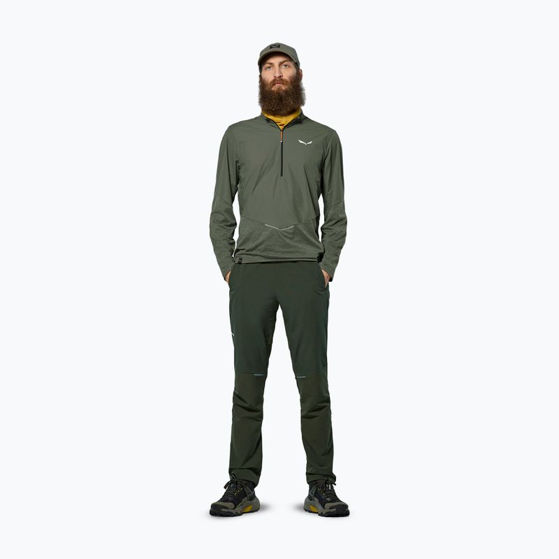 Лонгслів чоловічий Salewa Pedroc Dry Wind Half Zip Tee faded green 2