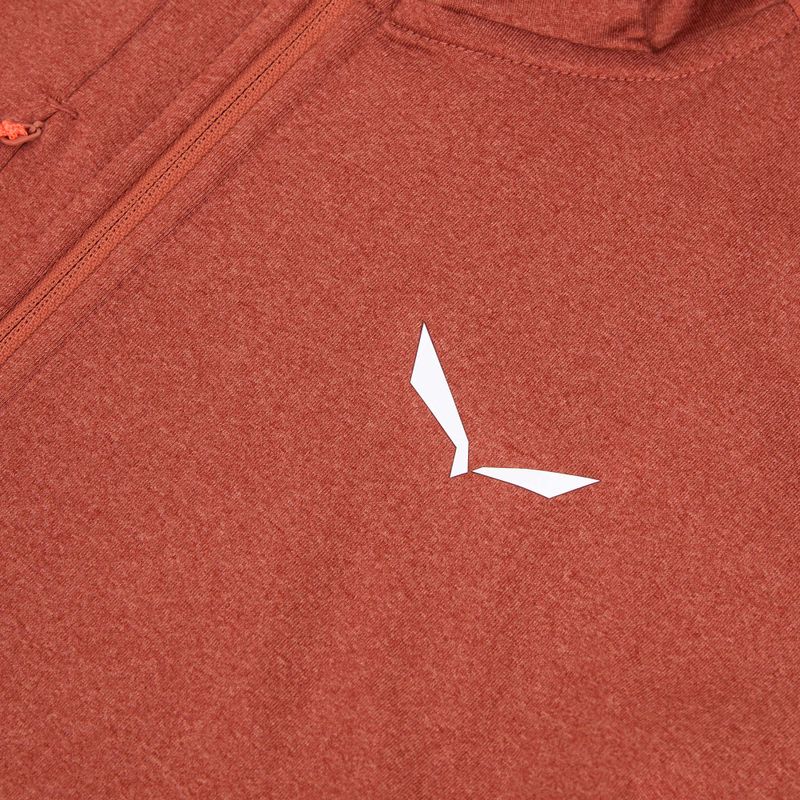 Кофта трекінгова жіноча Salewa Agner Hybrid PL/DST FZ Hoody etruscan red melange 3