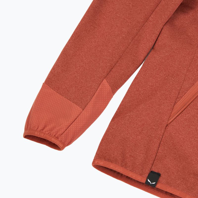Кофта трекінгова жіноча Salewa Agner Hybrid PL/DST FZ Hoody etruscan red melange 4