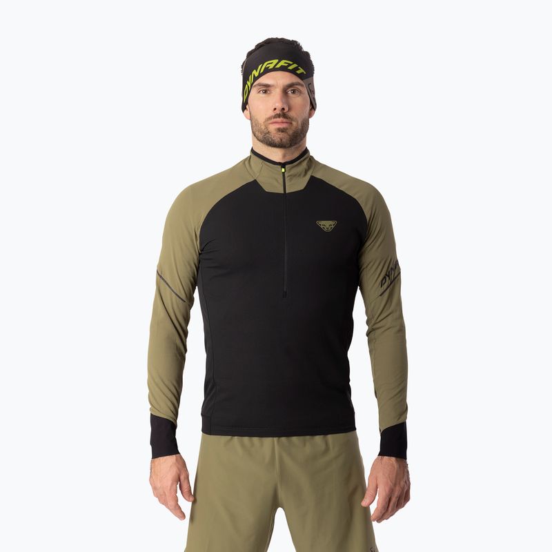 Кофта для бігу чоловіча Dynafit Alpine LS 1/2 Zip Tee military green/0910