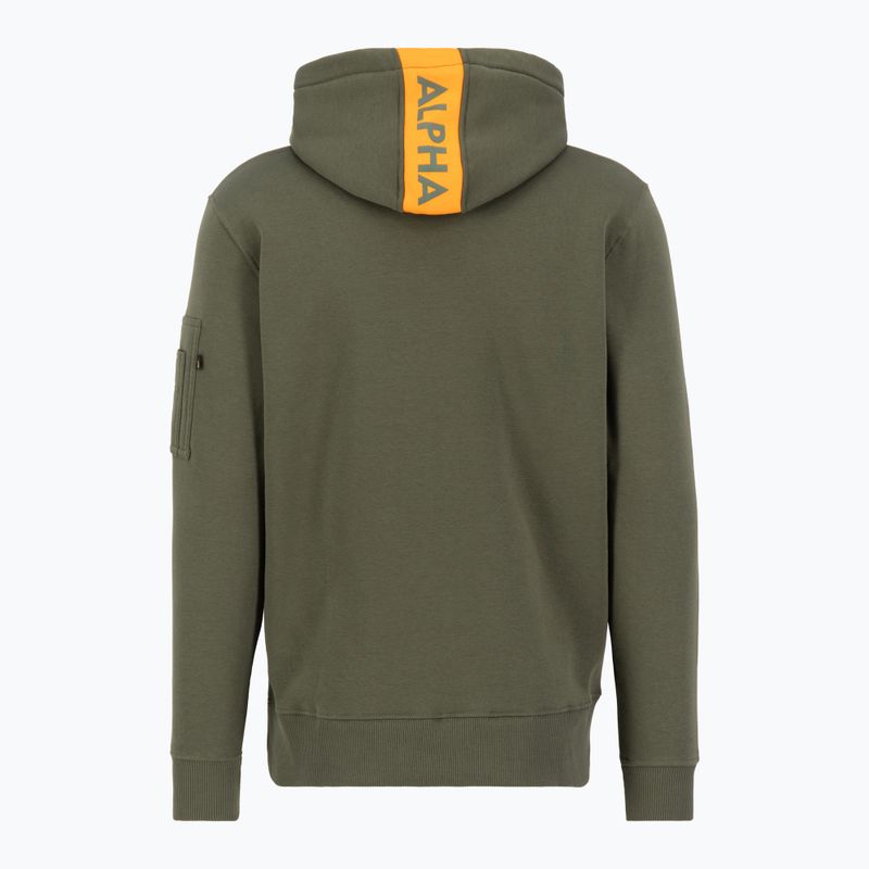 Кофта чоловіча Alpha Industries Red Stripe Hoodie dark green 2
