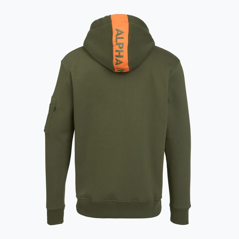 Кофта чоловіча Alpha Industries Red Stripe Hoodie dark green 2