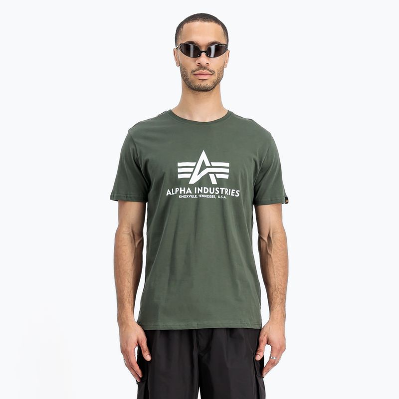 Футболка чоловіча Alpha Industries Basic dark olive