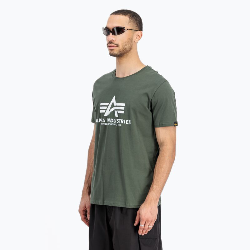 Футболка чоловіча Alpha Industries Basic dark olive 4