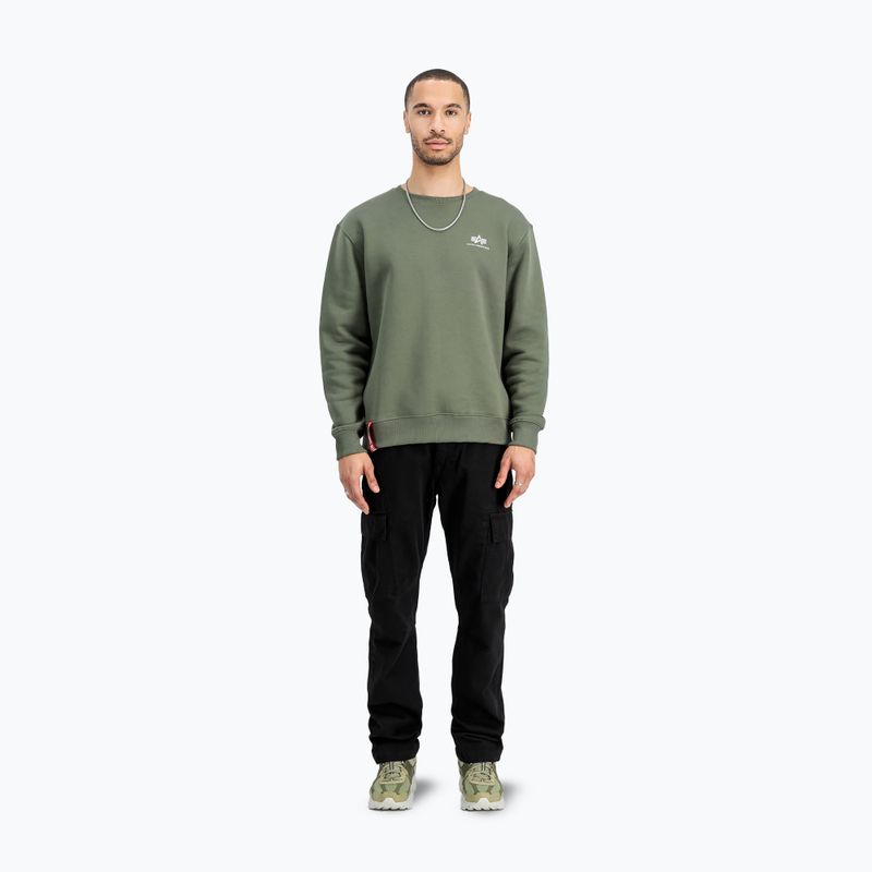 Кофта чоловіча Alpha Industries Basic Small Logo dark olive 2