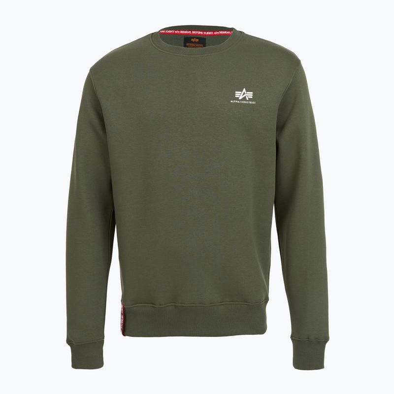 Кофта чоловіча Alpha Industries Basic Small Logo dark olive 5