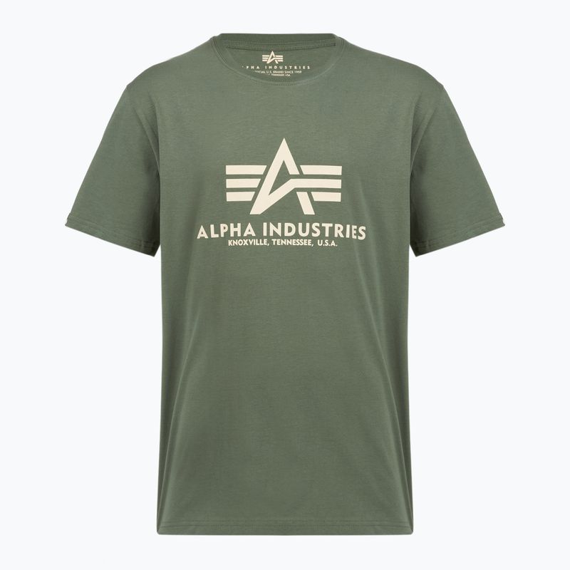 Футболка поло чоловіча Alpha Industries Basic vintage green 2