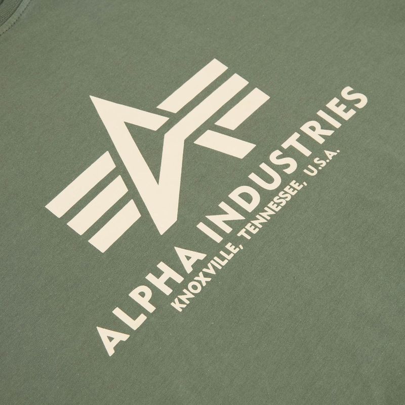 Футболка поло чоловіча Alpha Industries Basic vintage green 4