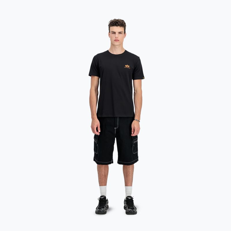 Футболка чоловіча Alpha Industries Basic Small Logo black/neon orange 2