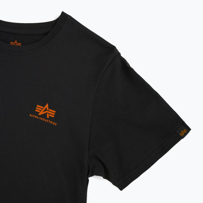 Футболка чоловіча Alpha Industries Basic Small Logo black/neon orange 7