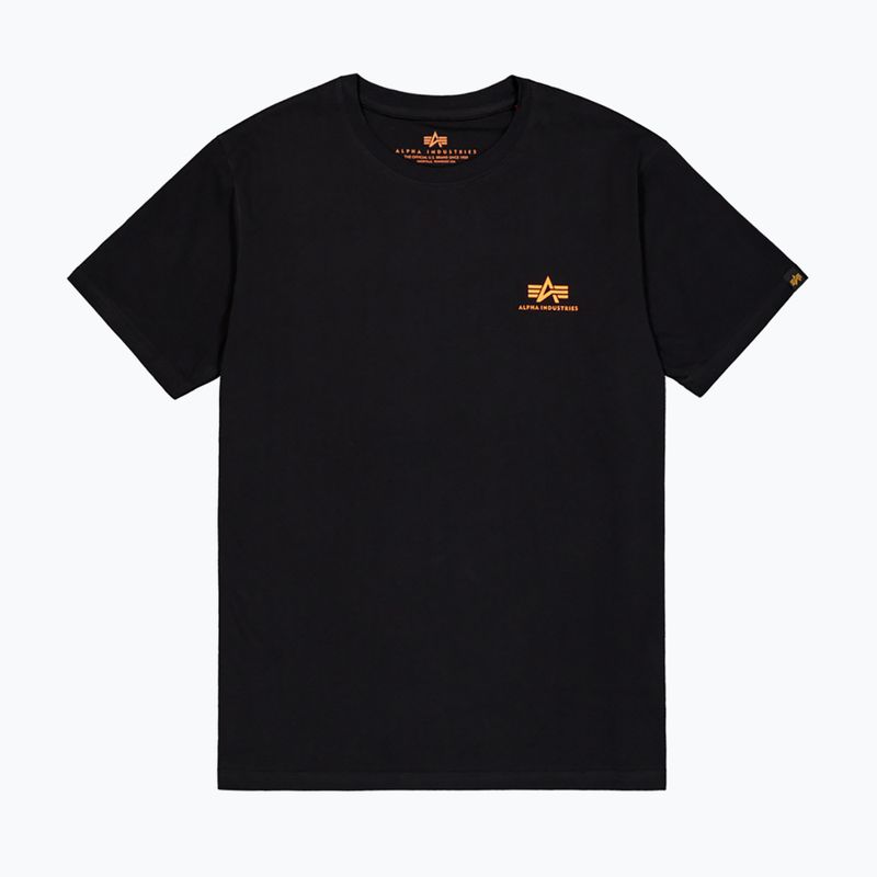 Футболка чоловіча Alpha Industries Basic Small Logo black/neon orange 5
