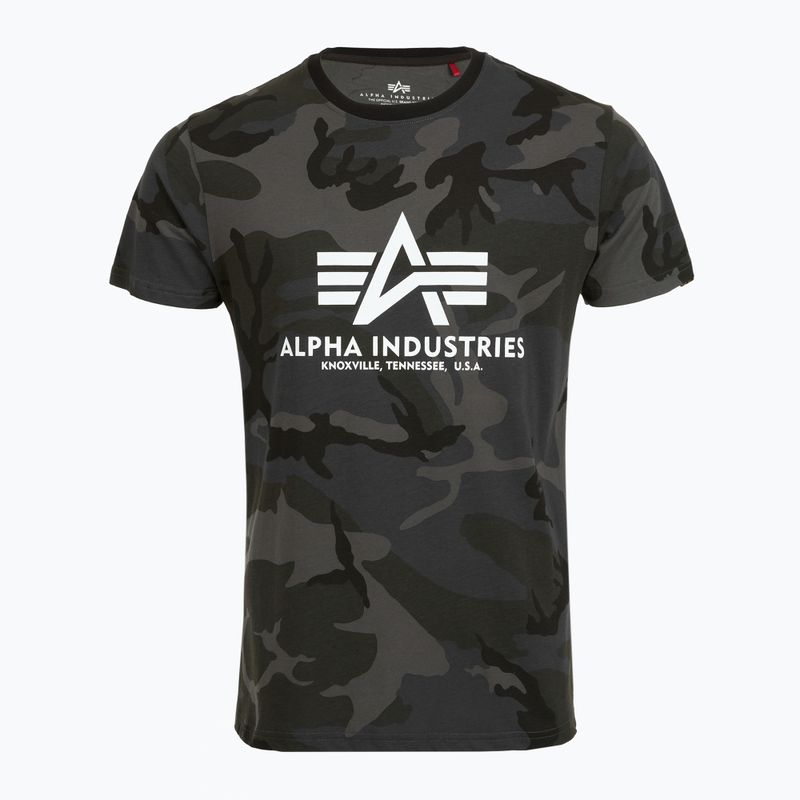 Футболка поло чоловіча Alpha Industries Basic Camo black camo